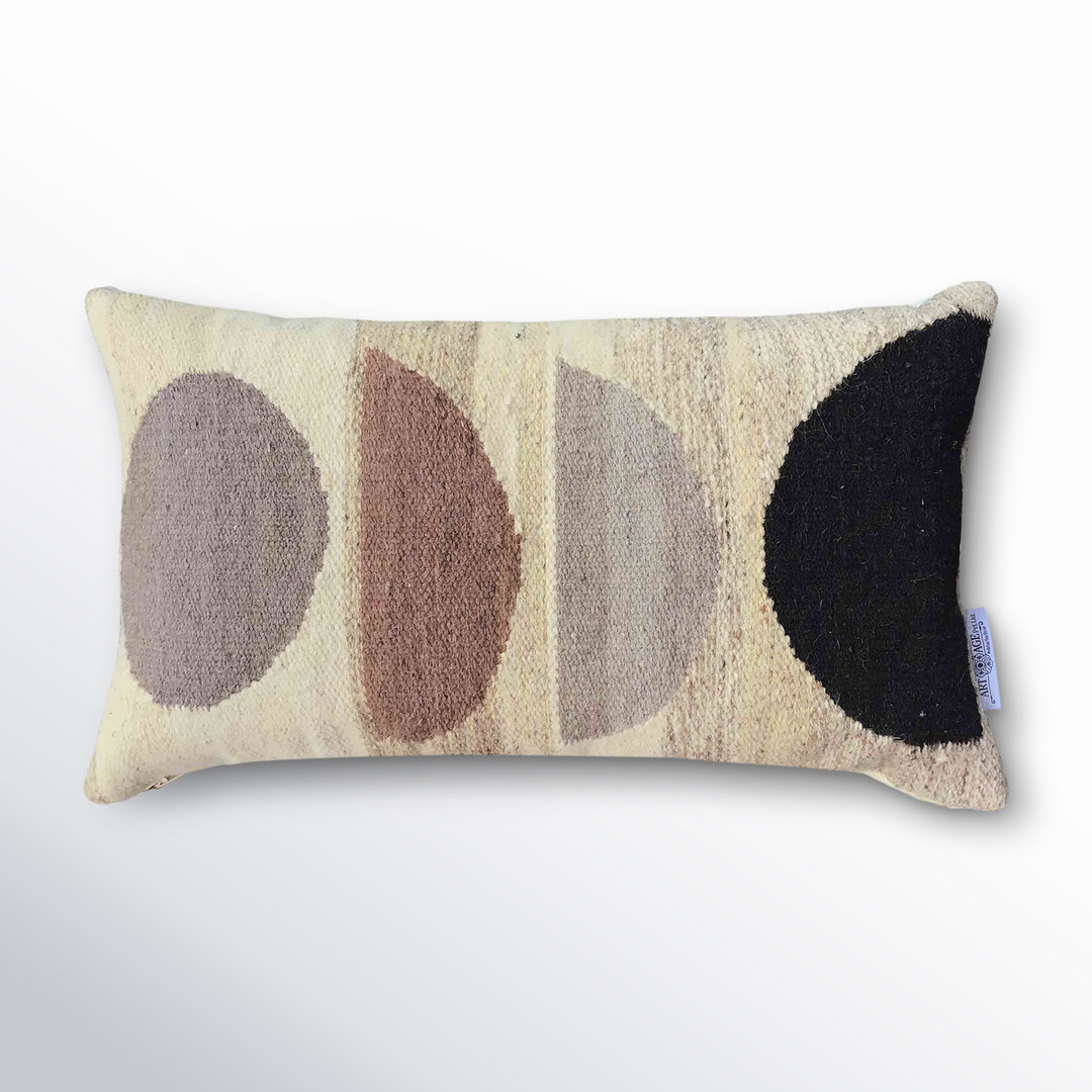 Calahan 100% Wool Lumbar Rectangular Ivory/Brown/Black Pillow Cover & Insert AllModern