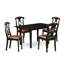 CC9B4B88C74542EFAB142B2112B120BC Ensemble de table de salle à manger 5 pièces comprenant une table rectangulaire en bois avec rallonge amovible et 4 chaises Parson, noir-123099967-123099960