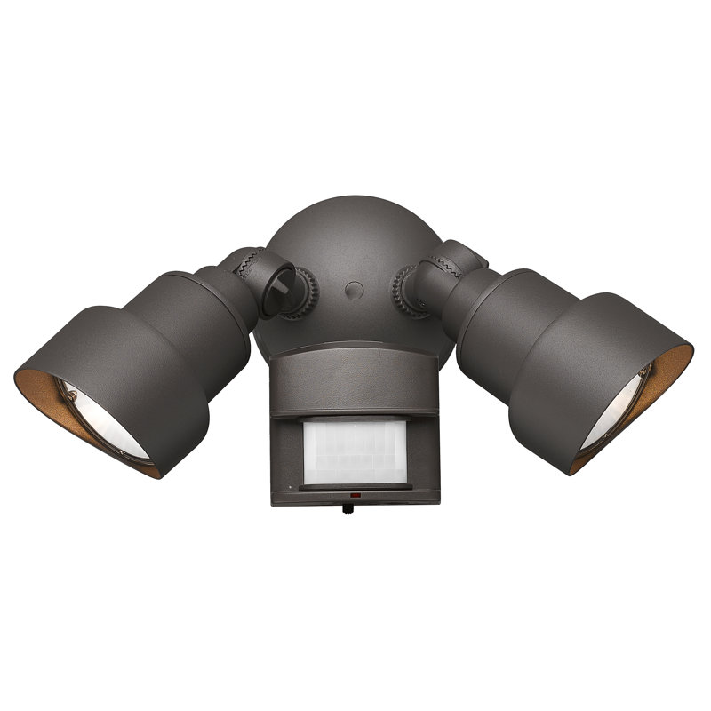 Mckeehan 24-Watt LED Outdoor Security Spot Light with Motion Sensor, Architectural Bronze
