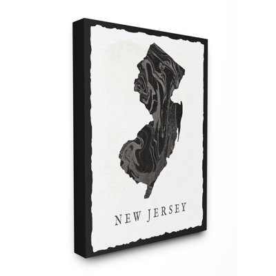 « marbleed paper new jersey state silhouette », impression