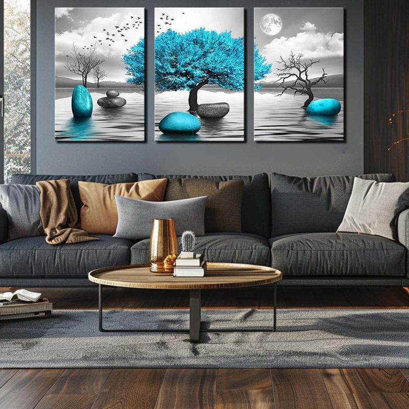 3 Piece Wrapped Canvas Print, 60 cm H x 120 cm W