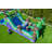 POP JUMP Tropical 28' Inflatable Obstacle Course with Slide, Wet/Dry Backyard Race Course with Blower