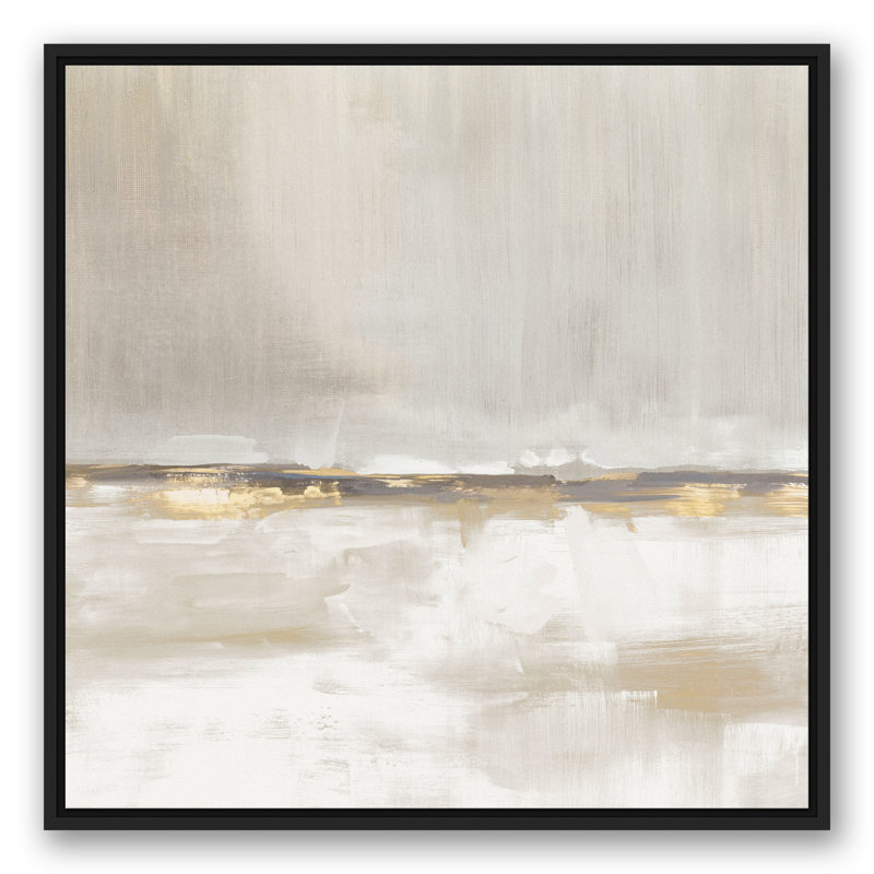 Toile encadrée flottante Golden Abstract Horizon, H 31,75 po x l 31,75 po x P 1,75 po