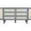 Grand lit gris avec style et rangement moderne