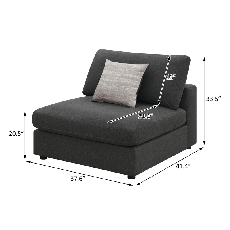 Fauteuil sans accoudoirs, Mélange de lin gris anthracite