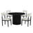  Henriet 5-Piece Round Dining Set, Pedestal Dining Table With 4 Stylish Chairs, Black