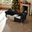 Velvet Upholstered Storage Ottoman Bench With Crystal Buttons, Wood Frame, Metal Legs-518365052