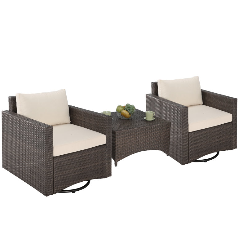 Bruyn 2 - Person Patio Conversation Set with Cushions