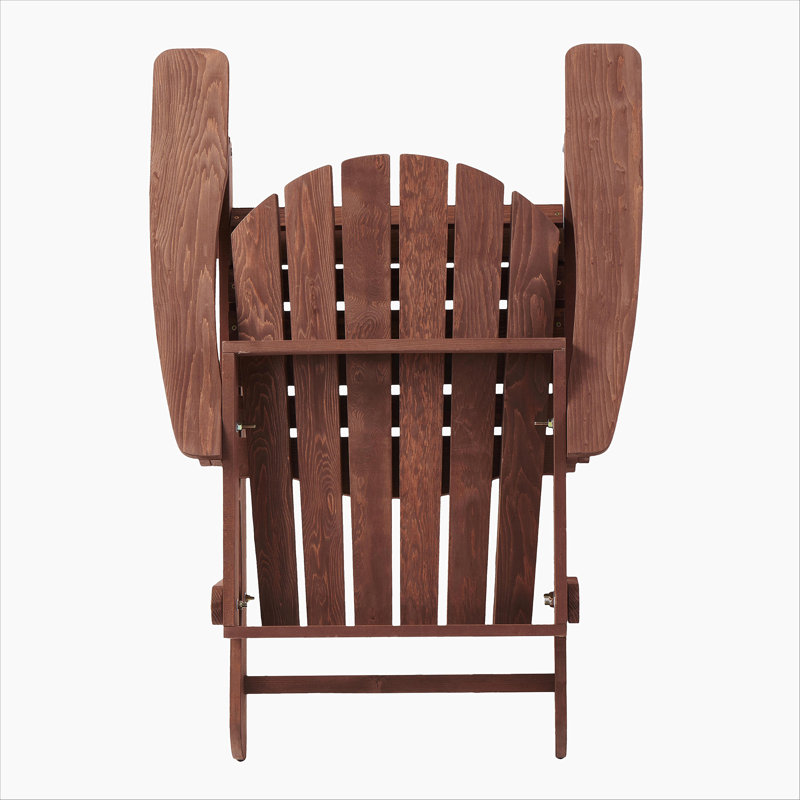 Oversized Wooden Outdoor Folding Adirondack Chair With Pre-Assembled Backrest & Seatboard, Perfect For Garden, Patio, And Deck