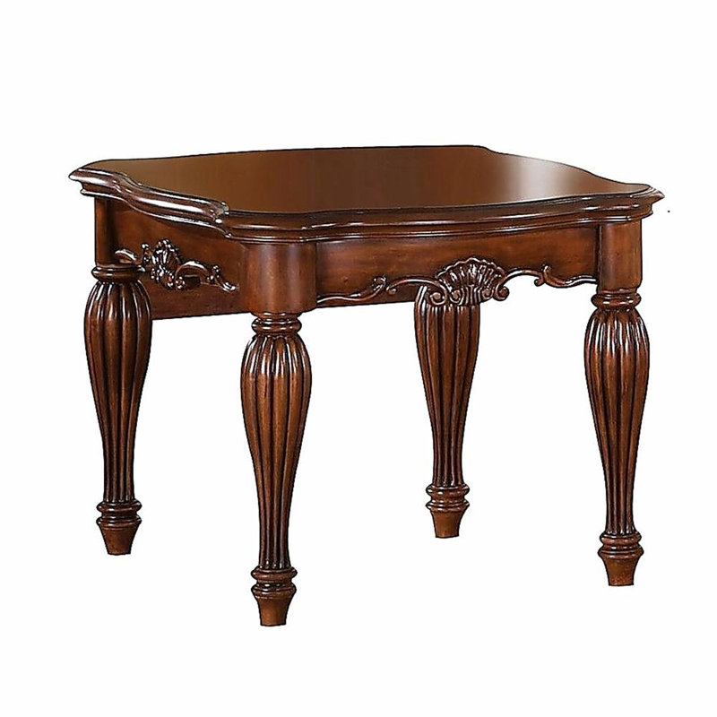 Table de bout en cerisier avec pieds cannelés tournés