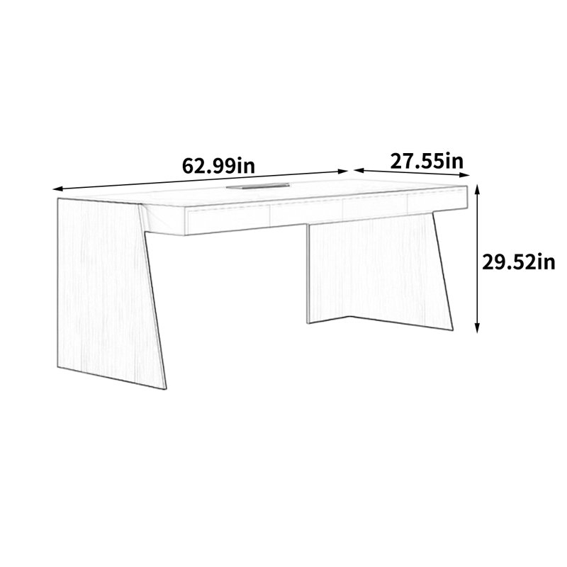 Martindale Computer Desk, 29.52" H x 62.99" W x 27.55" D
