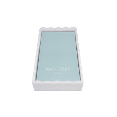Boîte à serviettes blanche festonnée avec insert