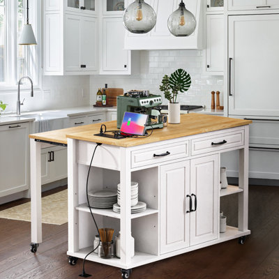 Kitchen Island with Extendable Dining Table by Lark Manor
