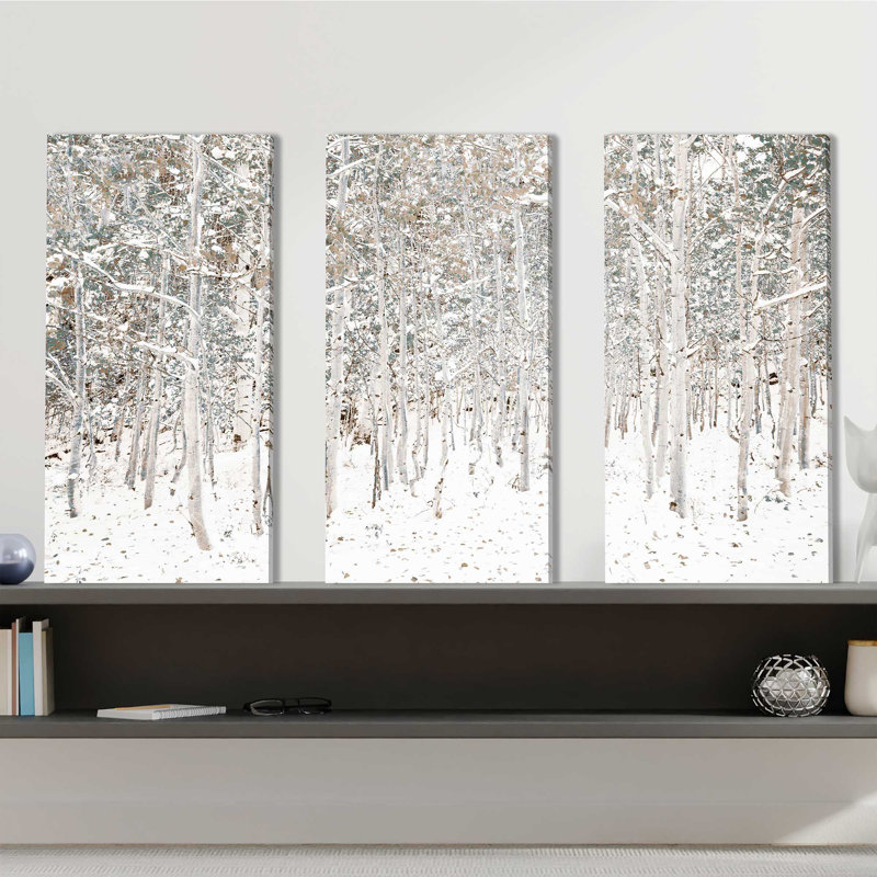 «White Snow Wonderland», ensemble de 3 impressions sur toile