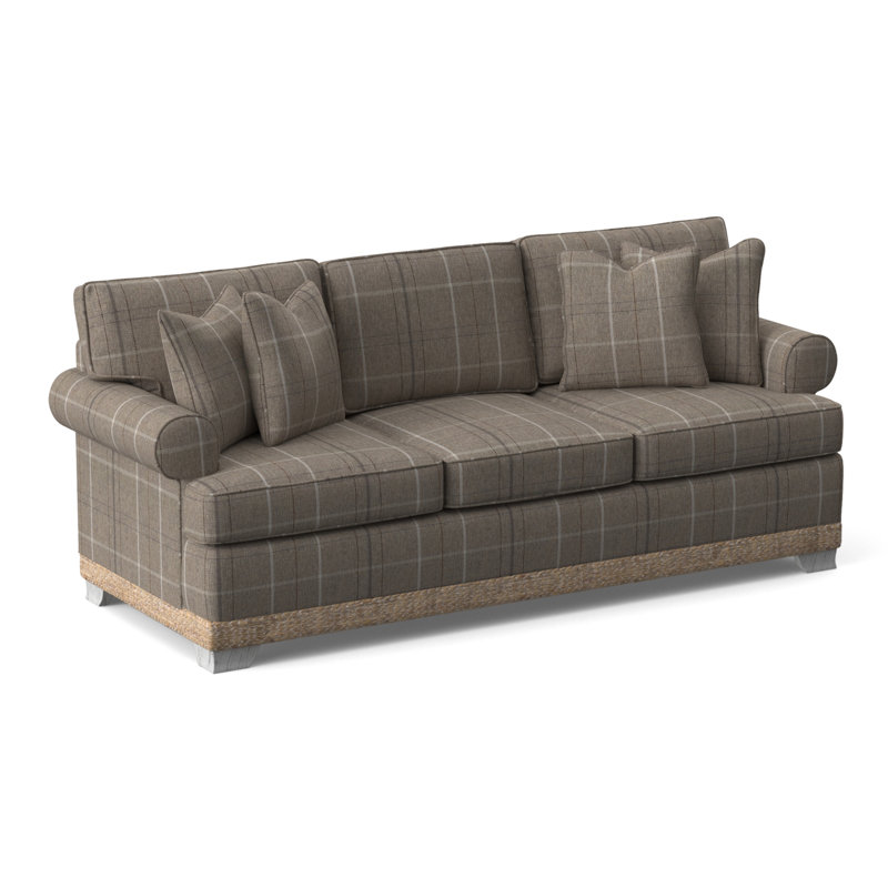 Fairwind 83" Sofa Bed with Reversible Cushions	, 5" Innerspring Mattress, Taupe Plaid; 0126-73