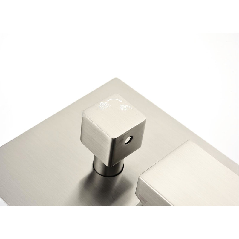 Pomme de douche à pluie murale 10 po - Laiton massif et acier inoxydable, massage puissant, autonettoyant, finition nickel brossé, finition
