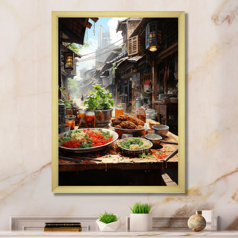 Vietnamese Street Food III, Cadre photo doré simple, H 32 po x l 16 po x P 1 po