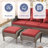 72" Wide Outdoor Wicker Patio Sofa With Ottomans-205475535-205475534
