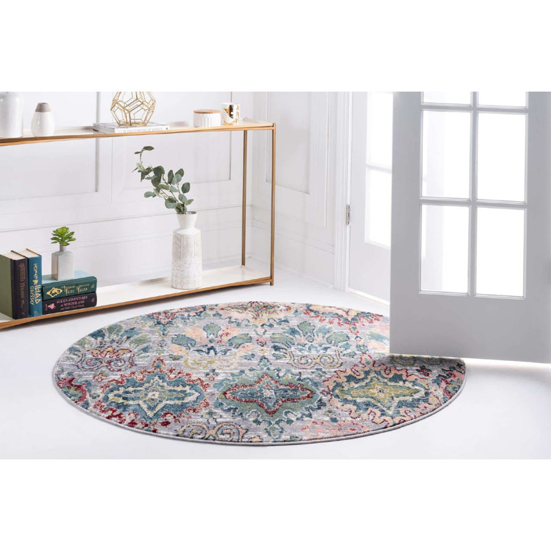 Endel Abstract Indoor Rug, Round 5'