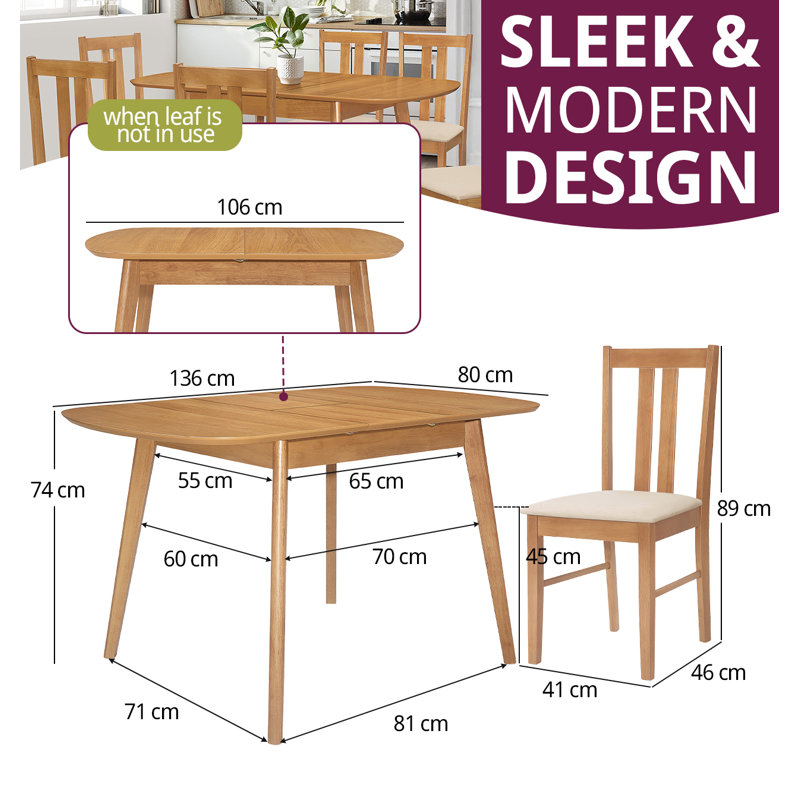 Ahwahnee 6 - Person Butterfly Leaf Dining Set