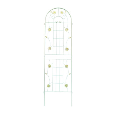 Paquet de 4 treillis de jardin en métal 71 po x 19,7 po antirouille pour plantes grimpantes, crème de soutien pour fleurs d'extérieur