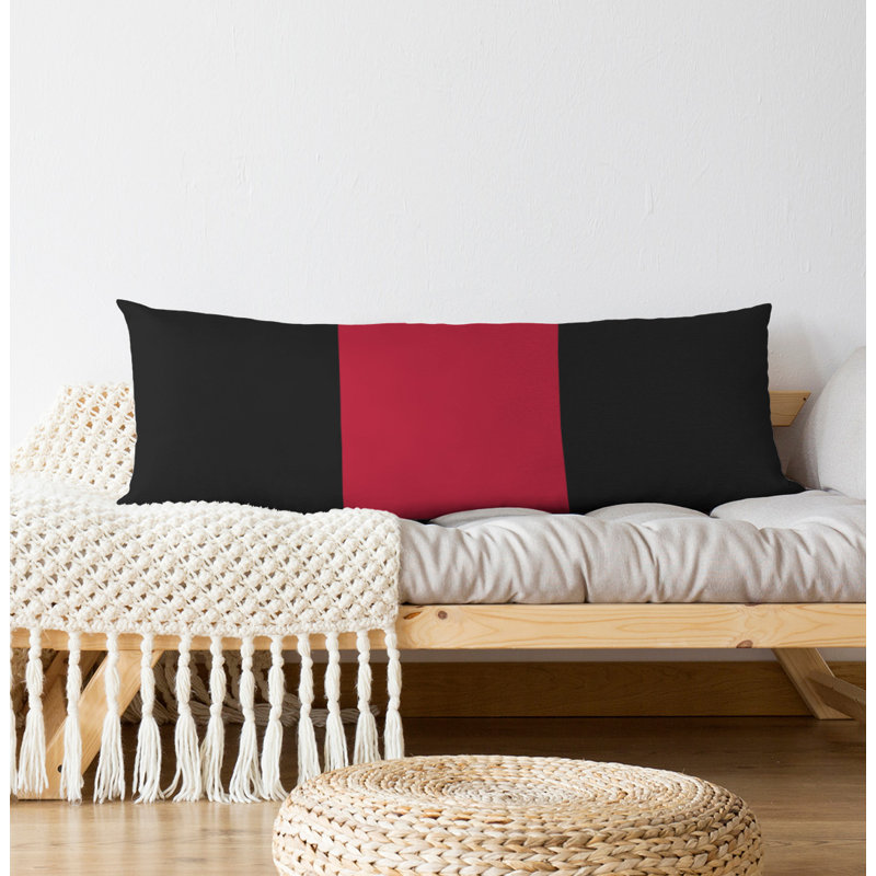Oreiller de corps en polyester Atlanta, Noir et rouge, Atlanta Throwback Football