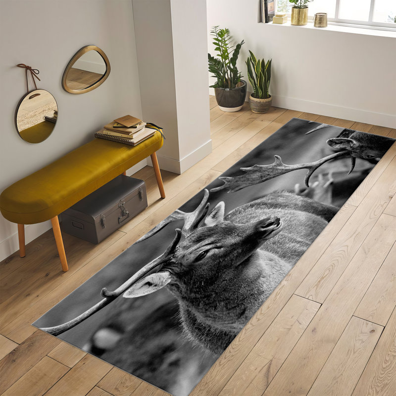 Soft Non-Woven Printed Rug Featuring a Traditional Floral Design in Earthy Tones Perfect for a Cozy Living Room or Dining Room Decor