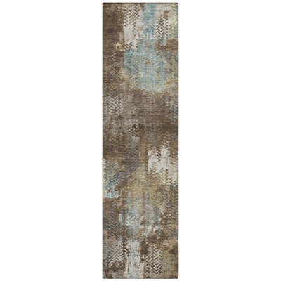 Machine Washable Indoor/Outdoor Chantille ACN2790 Abstract Rug