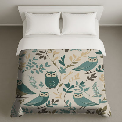 Owl Leaf Pattern Duvet Covers