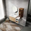 Meuble-lavabo mural contemporain, meuble-lavabo avec lavabo, armoire latérale et portes à fermeture douce Contemporary