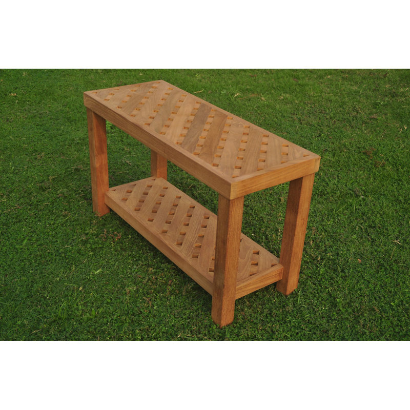 Macaluso Outdoor Square Teak Side Table, 18" H x 12" L x 30" W