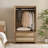 70.86'' H Bohemian - Inspired Rattan Armoire With Adjustable Shelves, Multi - Functional Storage Cabinet With 2-Door And 2-Drawer-1027802976