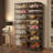 8-Tier 16-32 Pairs Plastic Stackable Shoe Storage Cabinet For Entryway Easy Assembly-1708181848