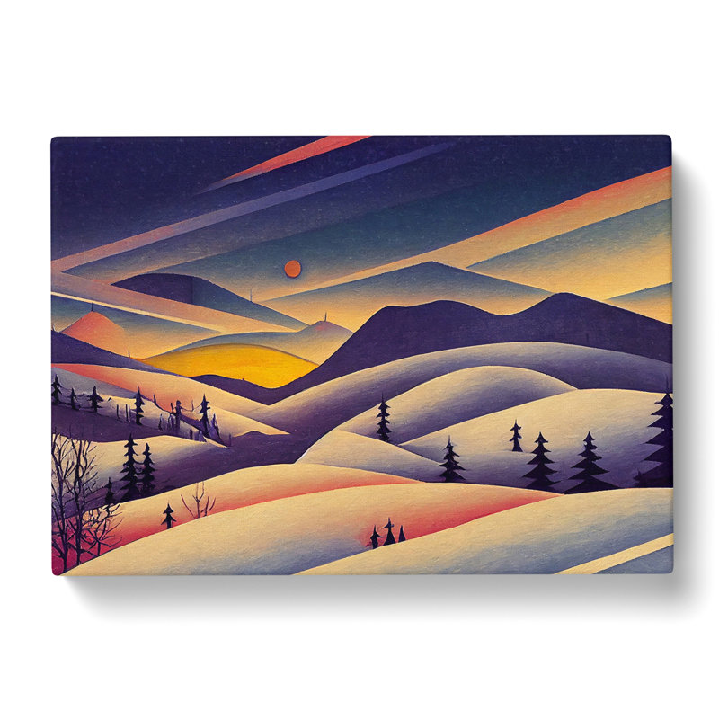 Winter Landscape Scene Abstract - Wrapped Canvas, 35cm H x 50cm W x 3cm D