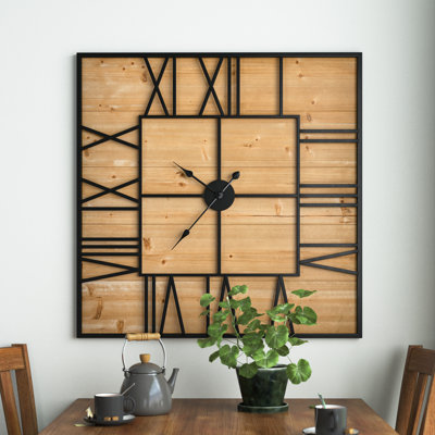 Nailsworth Metal/Solid Wood Wall Clock