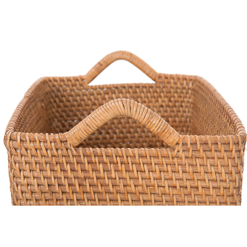 Beachcrest Home™ Simran Rattan Decorative Basket, Brown