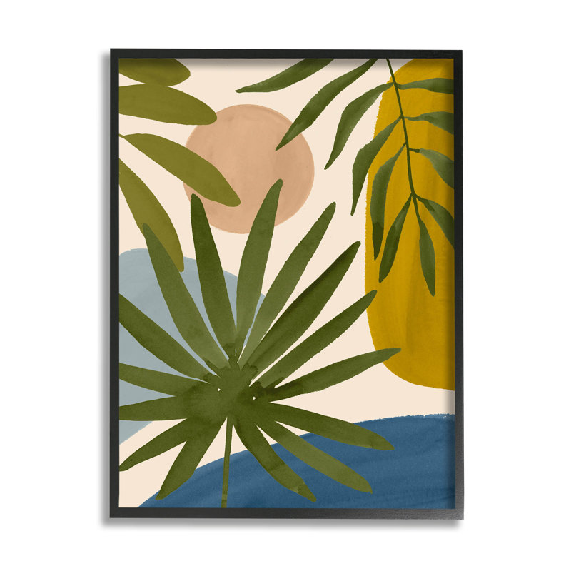 Variété de feuilles de palmier géométriques, estampe numérique par Victoria Barnes, H 14 po x l 11 po x P 1,5 po