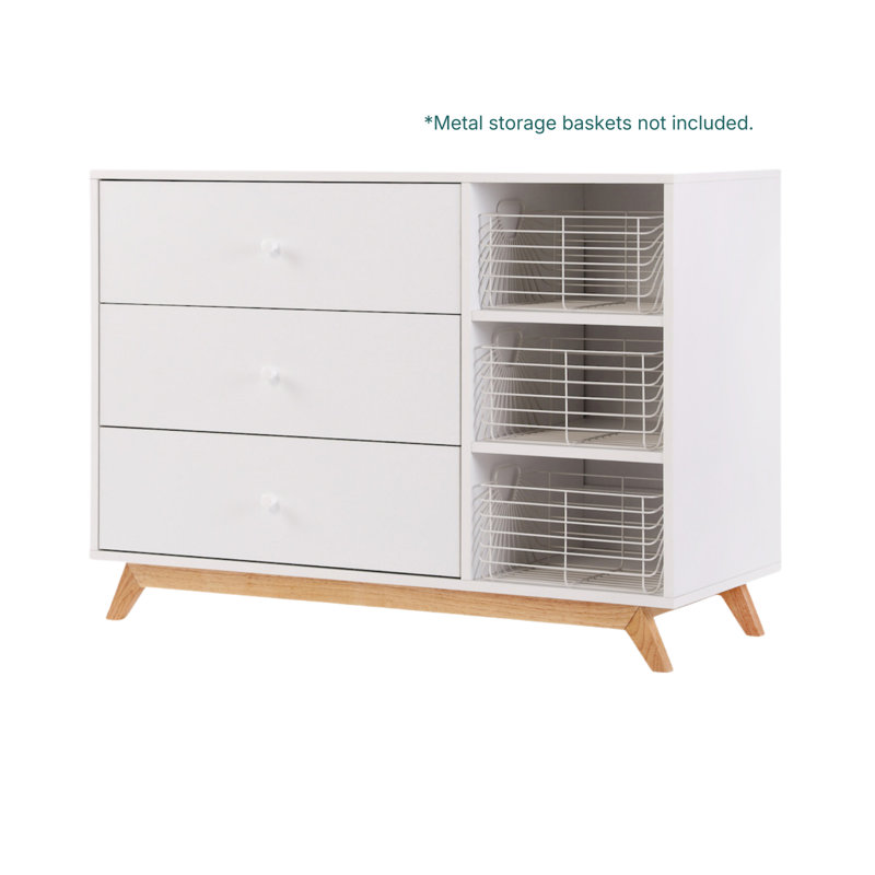 Central Park 3 - Drawer Dresser, White/Natural