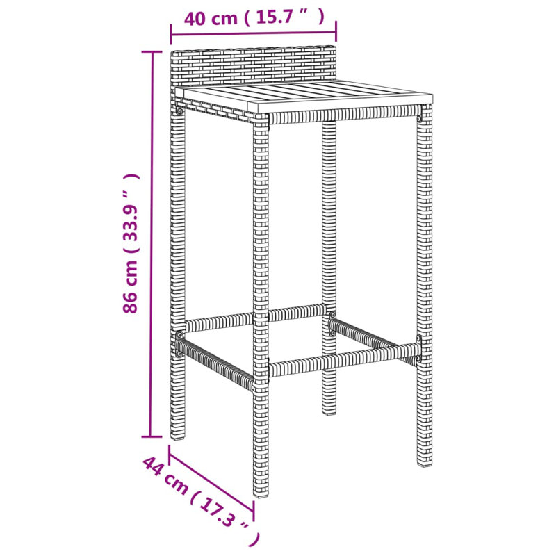 Outdoor 78cm Bar Stool, Black