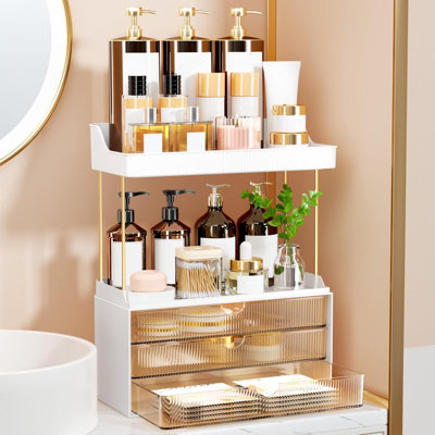 Rangement à 3 tiroirs - Rangement pour salle de bain et rangement à 5 niveaux