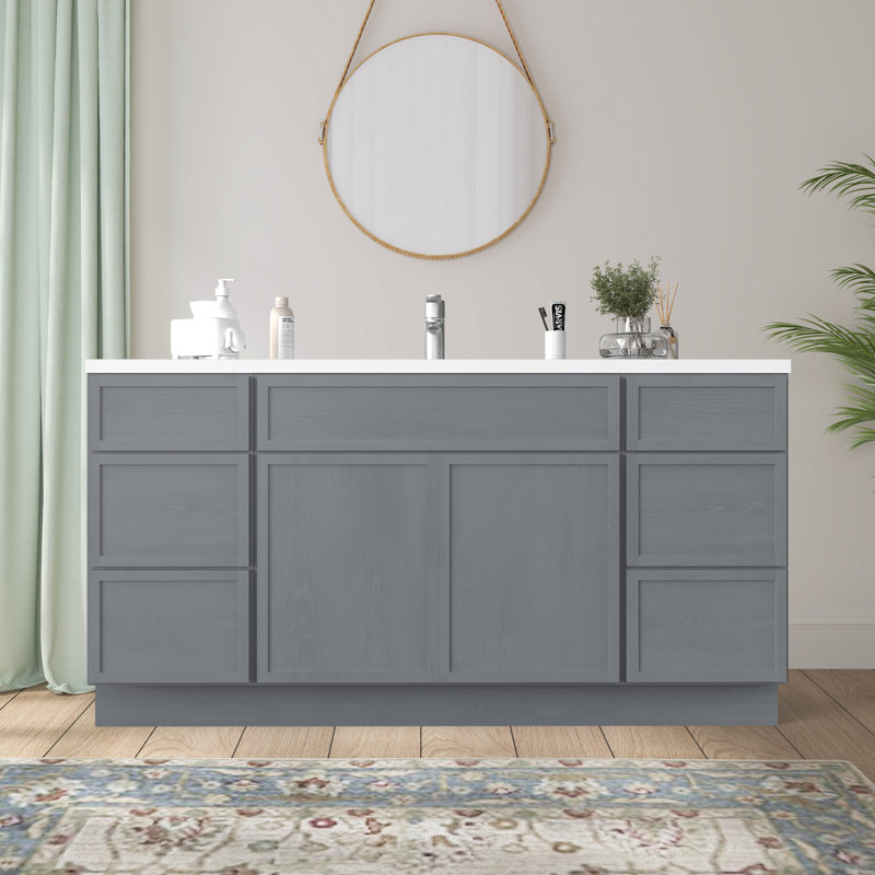 Base de meuble-lavabo simple 60 po seulement, Argent