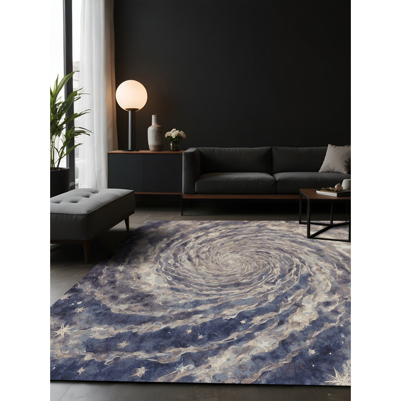 Tapis gris soyeux et moelleux, Rectangulaire 3 pi x 5 pi
