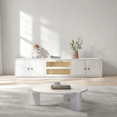 Wood TV Stand and Coffee Table Set