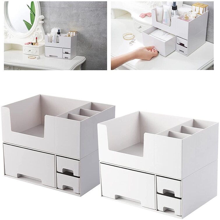 Stackable Makeup Organizer with Drawers Ebern Designs