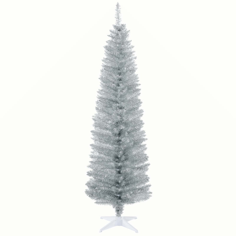 Arbre de Noël artificiel 6 pi avec arbre de Noël mince 6 pi avec 390 branches réalistes et base en plastique
