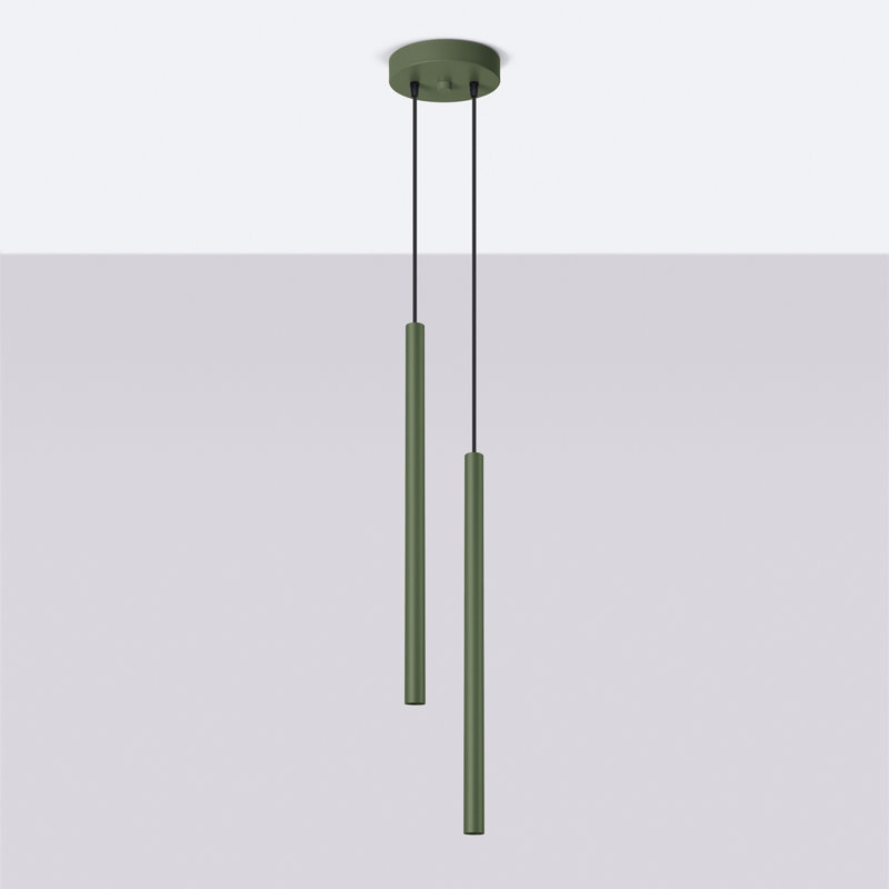 Berthile - Light Pendant, Green, 52cm W x 9cm D, 2 Lights
