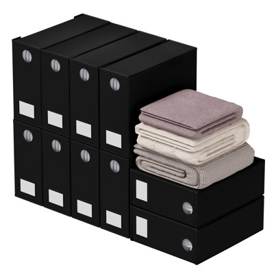 10 Pack Bed Sheet Organizers and Storage, Foldable Linen Closet Organizer with Window for Queen and King Size Bedding
