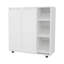 Range-chaussures avec 3 tablettes latérales, rangement compact pour chaussures, bottes et accessoires