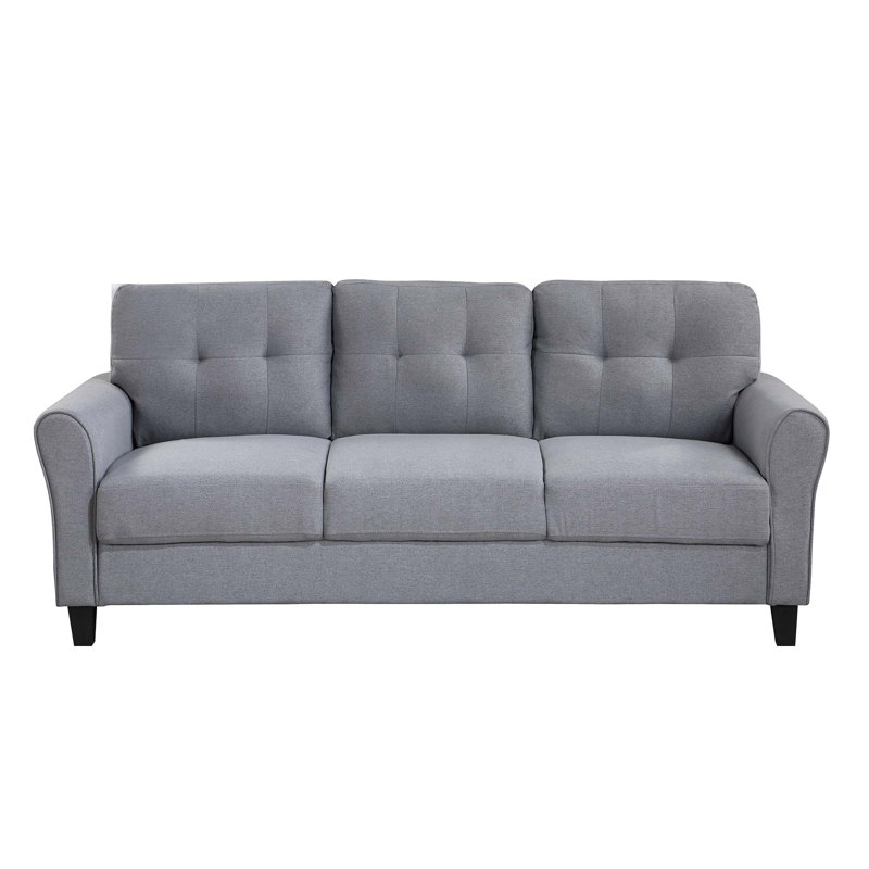 Canapé rembourré 79,9 po Nanshi, Tissu gris clair / bleu