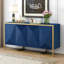 Buffet moderne en placage d'acajou avec pieds en métal uniques-975431659